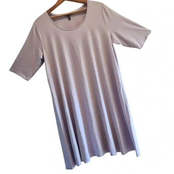 Eileen Fisher Top Women's Size Large Purple Short Sleeve Stretch Pullover - Picture 6 of 6